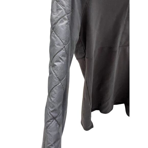 Athleta Quilted Pullover Sweatshirt - Charcoal Gray - Size XS - Picture 2 of 7